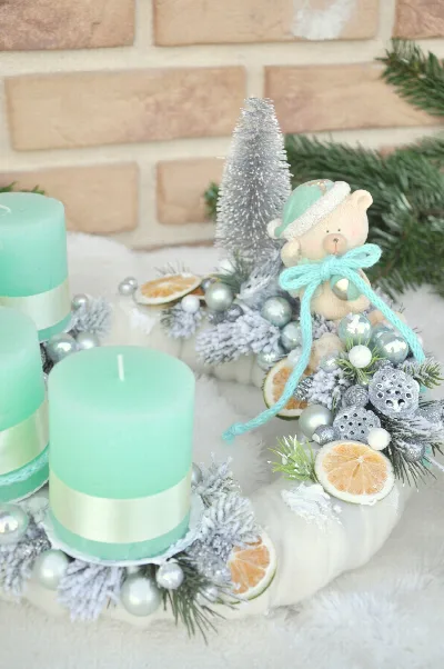 Vianočná sada, adventný veniec a sane so sviečkou – foto 3