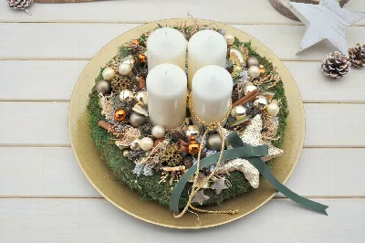 Adventný podnos so sviečkami – foto 3