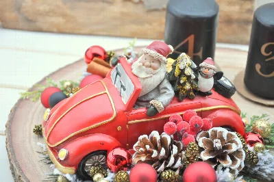 Adventný drevený plát dreva, v červeno-čiernom prevedení – foto 2