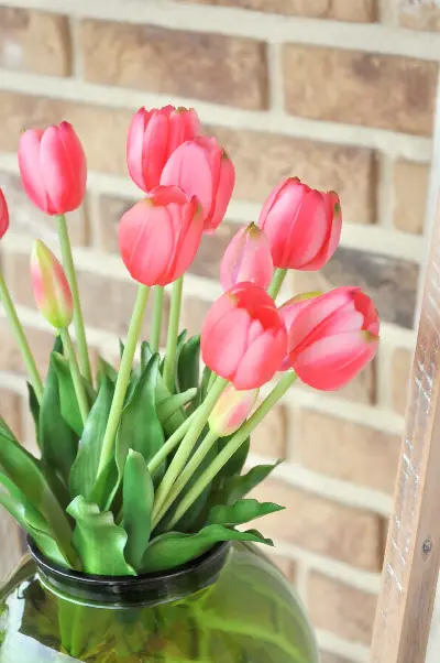 Kytica ružových tulipánov, umelá, zväzok 5kusov – foto 2