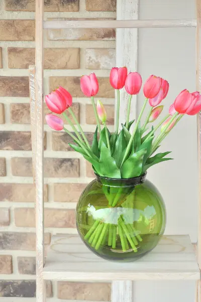 Kytica ružových tulipánov, umelá, zväzok 5kusov – foto 3