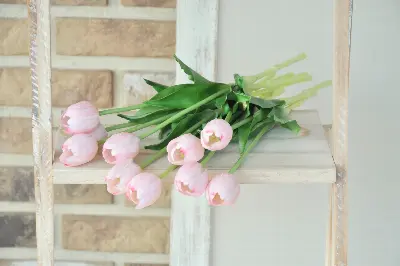 Ružový tulipán, umelý – foto 5